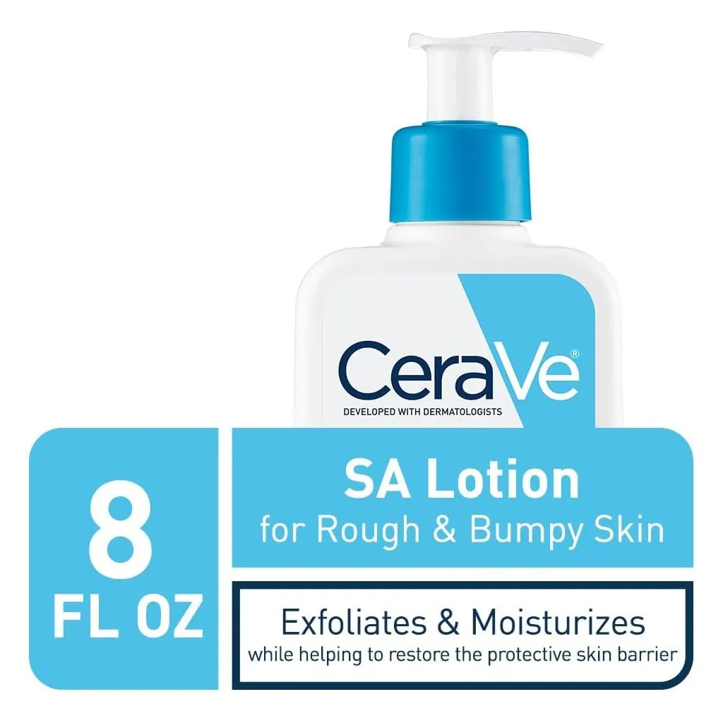 CeraVe SA Lotion for Rough & Bumpy Skin | Vitamin D, Hyaluronic Acid, Lactic Acid & Salicylic Acid Lotion | Fragrance Free & Allergy Tested | 8 Ounce - Image 3