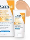 CeraVe Tinted Sunscreen with SPF 30 | Hydrating Mineral Sunscreen With Zinc Oxide & Titanium Dioxide | Sheer Tint for Healthy Glow | 1.7 Fluid Ounce