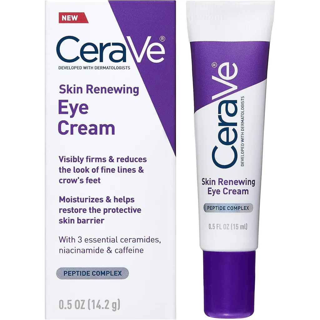 CeraVe Eye Cream for Wrinkles Under Eye Cream with Caffeine, Peptides, Free & Ophthalmologist Tested 0.5 Ounces, 0.5 Ounce (Pack of 1) - Image 2